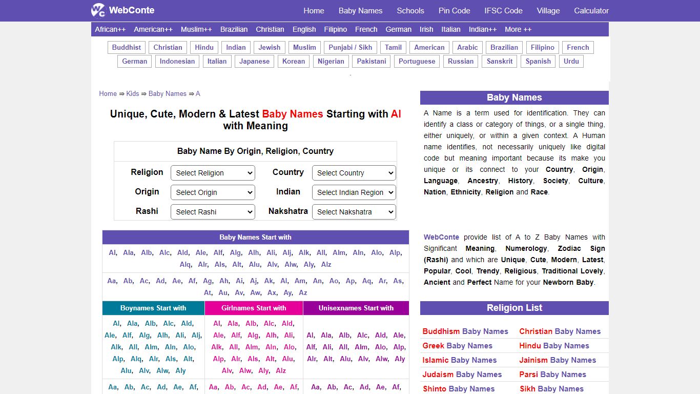 Baby Names Starting with Al with Meaning, Kids - WebConte